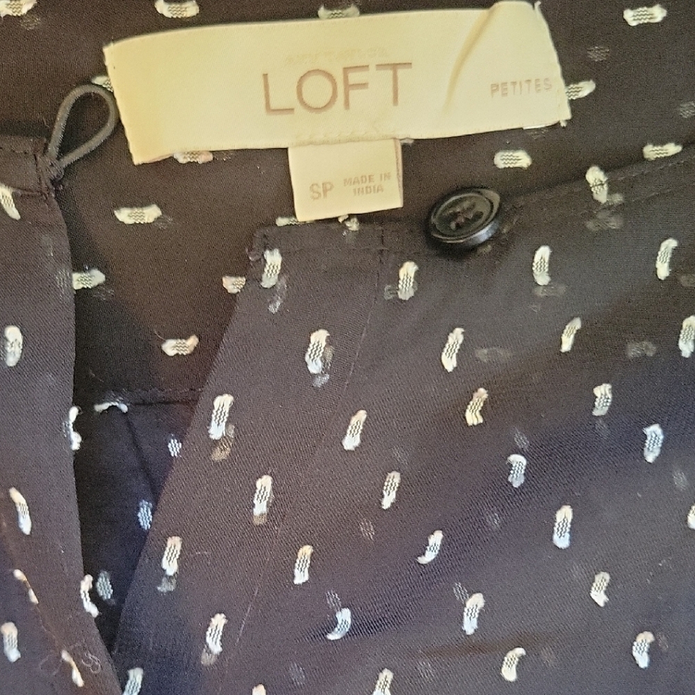 LOFT Black and White Blouse
